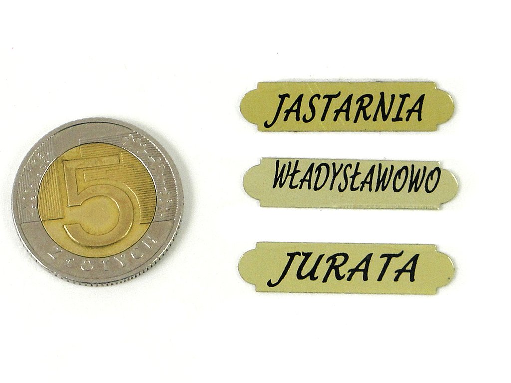 TABLICZKA METALOWA Z WARSTWĄ KLEJĄCA; wym. 3x0,7cm ; PPB ;