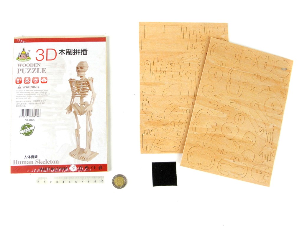 PUZZLE 3D SZKIELET ; wym. Op. 15,5x23x0,5cm ; B/C ; 156/312 ;