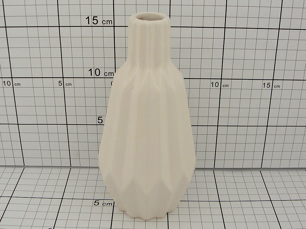 Wazon ceramiczny, rozety, węższy; wym.9x18 cm ; BN ; 6/36 ; EAN: 