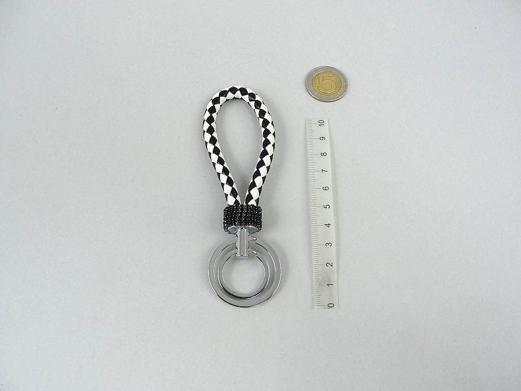 BRELOK PLECIONKA Z DIAMENCIKAMI ; DWA KÓŁKA; dł. 13cm; PPB ;1200 ; EAN: 