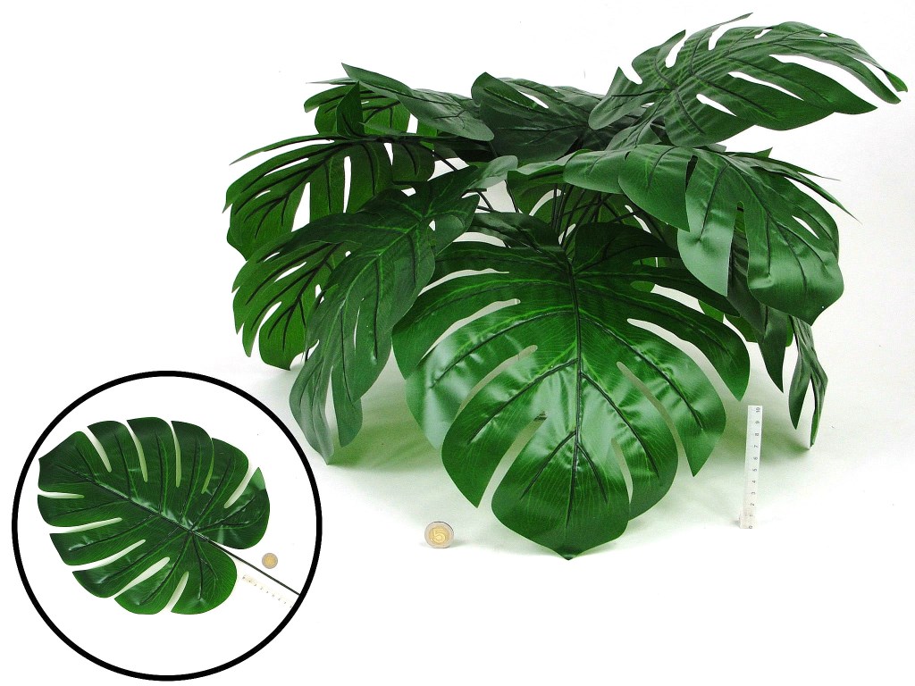 STUCZNE LIŚĆ MONSTERA zest. 12szt  wym.30x37 cm dł.58 cm ; PPB ; 100 ;