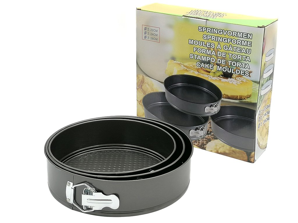 TORTOWNICA Z WYJMOWANYM DNEM KOMPLET 3szt. ; śr. 22, 24, 26cm; BOX ; 12 ;