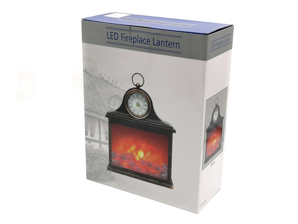 LAMPION KOMINEK LED ; Z ZEGAREM 1xAA; D/C; 3xR14; wym. 37x30x13cm; BOX ; 12 ; EAN: 