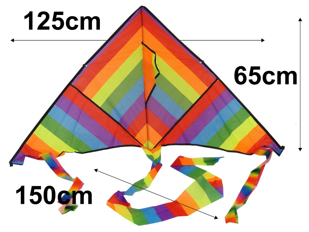 LATAWIEC TĘCZOWY ; wym. 125x65cm + ogon dł.150cm, W POKROWCU; 97x12x1cm; PVC ; 12/240 ;