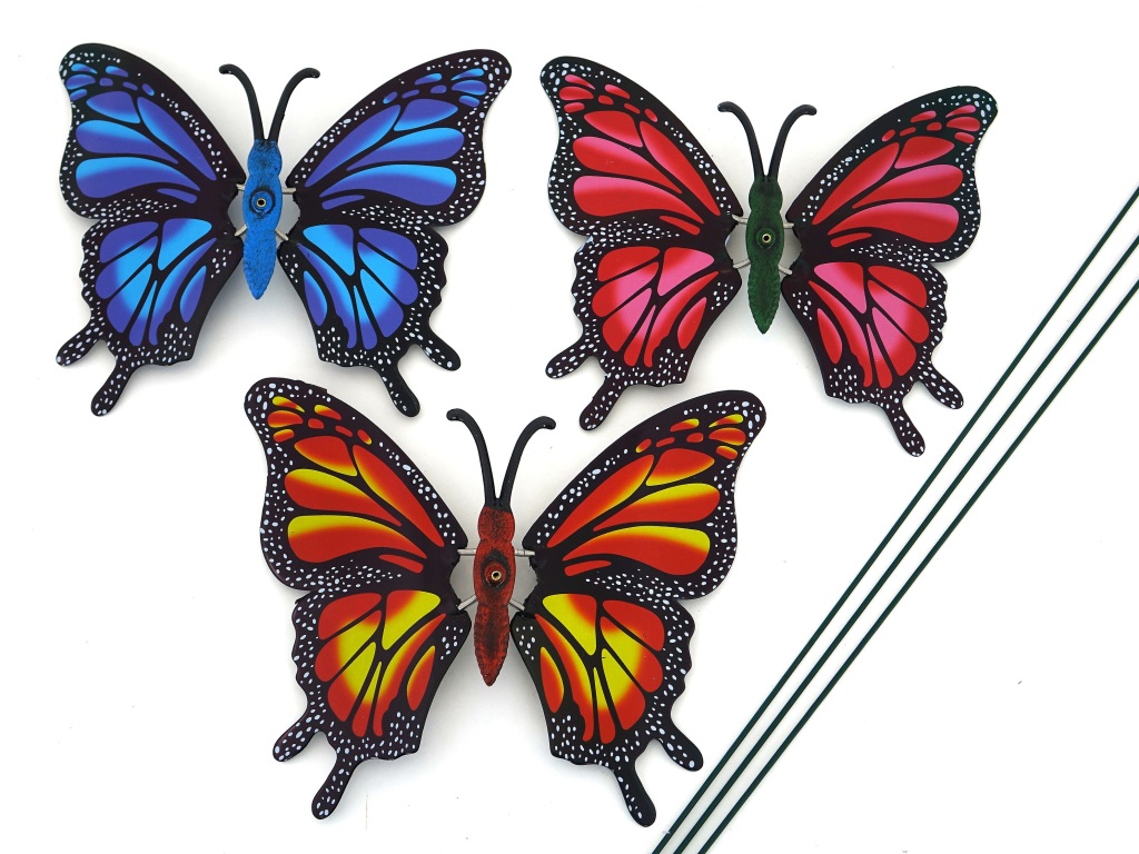 WIATRACZEK MOTYL DO WBICIA, DEKORACJA 288; PLASTIK; wym. 23x20cm, wys. 60cm; PPB ; 288 ; EAN: 