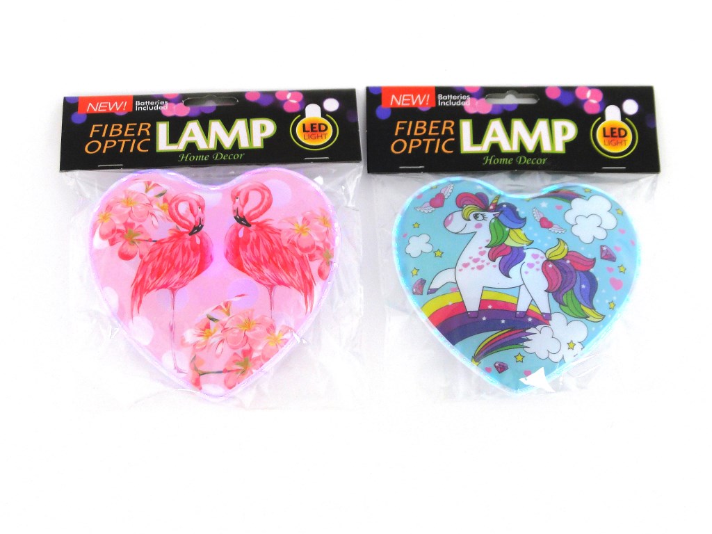 lampka LED w kształcie serca, z obrazkiem 18x15x3,5cm jednorożec, flaming, z możliwością zawieszenia na ścianę ; B/C ; 48/288 ; EAN: 