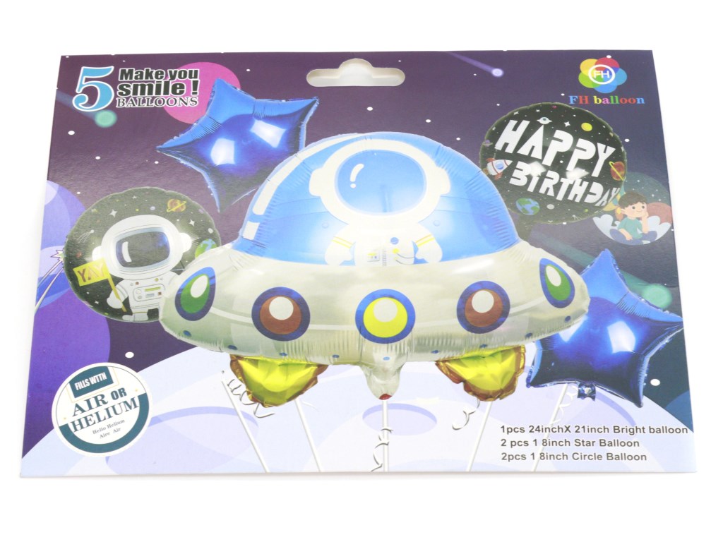 BALONY PARTY ZESTAW UFO ; Balony napełnia się powietrzem. Nie będą unosić się po napełnieniu helem ; wym. 23x16,5cm; PPB ; 500 ; EAN: 