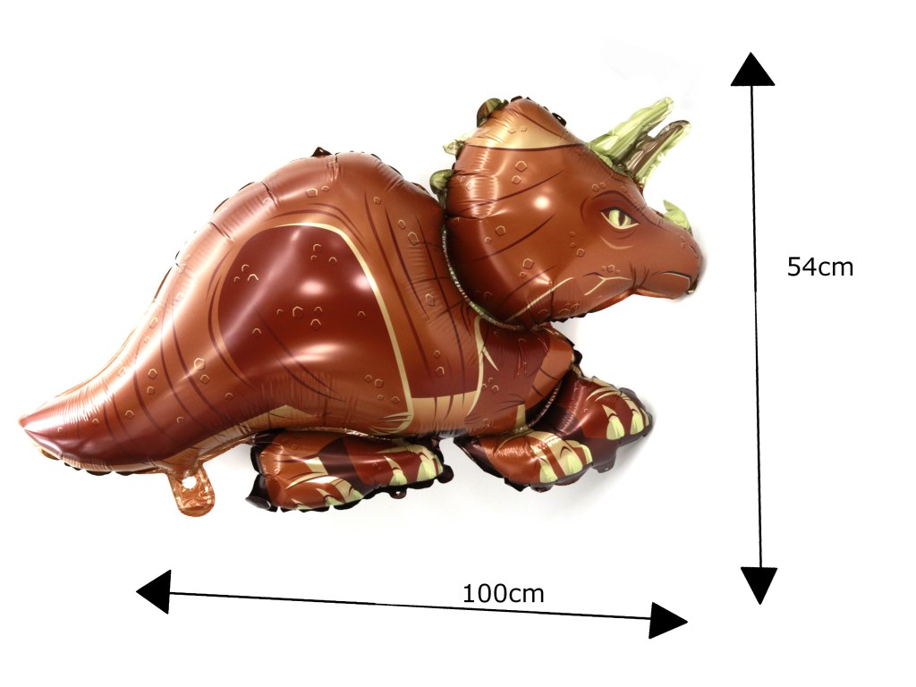 BALON TRICERAPTORS  1szt; wym. 100x54cm; PPB Balony napełnia się powietrzem. Nie będą unosić się po napełnieniu helem;1000 ; EAN: 