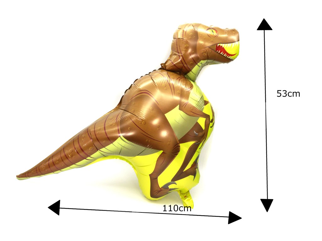 BALON TYRANOZAUR 1szt; wym. 53x110cm;  Balony napełnia się powietrzem. Nie będą unosić się po napełnieniu helem; PPB ; 1000 ;