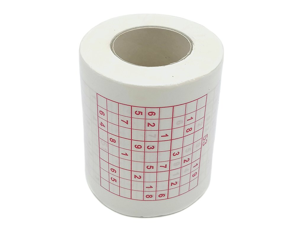 Papier toaletowy - Sudoku; wys.10 śr.9cm, gadżet do żartów ; PPB ; 100 ;