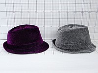 KAPELUSZ AKSAMITNY FEDORA ; MIX KOLORÓW; wym. 28x23x12cm ; PPB ; 360 ; EAN: 