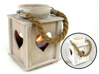 Lampion na tealight drewno; wym.12x16x12 cm BOX ; 48 ; EAN: 