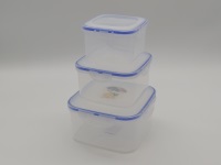 POJEMNIKI LUNCH BOX KOMPLET 3szt.; KWADRATOWE; PLASTIK; wym. 9,5x17,5x16/8,5x15x13/8x12,5x10,5cm; PPB ; 60 ; EAN: 