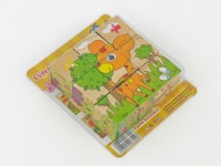 UKŁADANKA 120; DREWNIANE KLOCKI Z OBRAZKAMI 9szt. KWADRATY 3,5cm; 15x13x4cm, B/C ; 120 ; EAN: