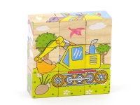 UKŁADANKA ; DREWNIANE KLOCKI Z OBRAZKAMI 9szt. KWADRATY 3,5cm; 15x13x4cm, B/C ; 120 ; EAN: 