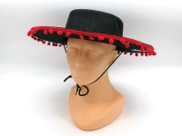 KAPELUSZ SOMBRERO Z POMPONIKAMI ; MIX KOLORÓW; śr. 35cm ; PPB ; 120 ; EAN: 