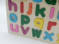 PUZZLE UKŁADANKA DREWNIANE LITERKI ; wym. 30x22,5x0,9cm ; PPB ; 120 ; EAN: