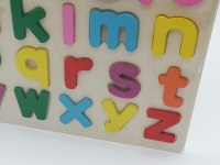 PUZZLE UKŁADANKA DREWNIANE LITERKI ; wym. 30x22,5x0,9cm ; PPB ; 120 ; EAN: