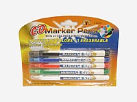 Markery do szkła i płyt CD/DVD, 4 kolory i wymazywacz; (marker); 17x7x1 cm ; B/C ;24/288 ; EAN: